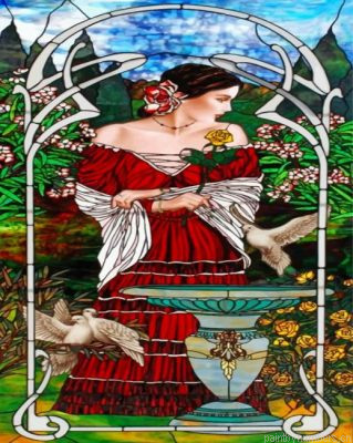 Hispanic Woman Stained Glass Painting By Numbers.png