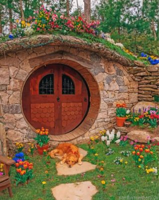 Hobbit Hole And Flowers Painting By Numbers.png