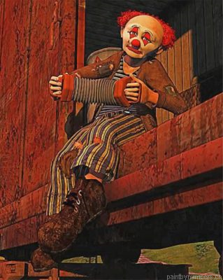 Hobo Clown On The Train Painting By Numbers.png