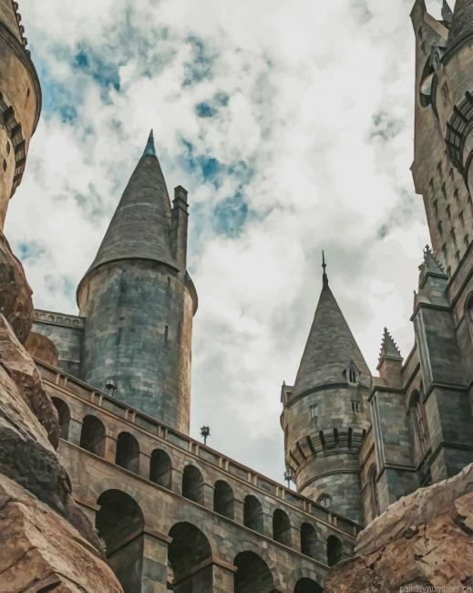 Hogwarts Castle Harry Potter Buildings Painting By Numberss.png