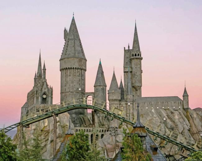 Hogwarts Castle Wizards Harry Potter Painting By Numberss.png