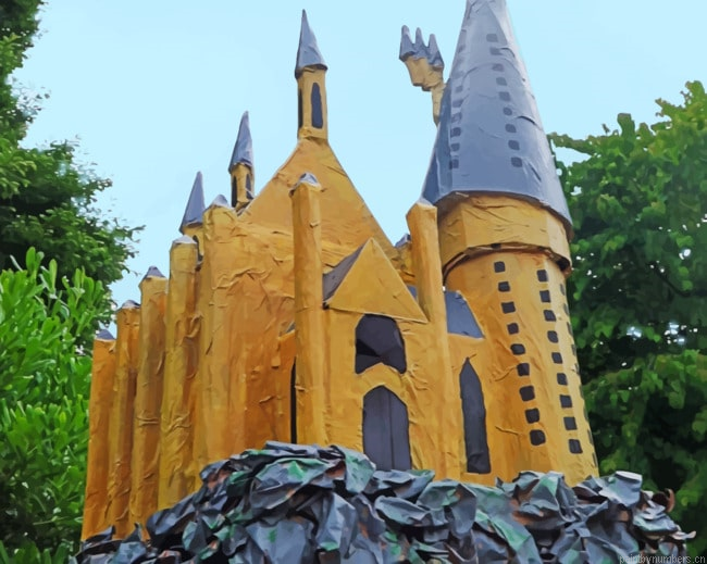 Homemade Hogwarts Castle Buildings Painting By Numberss.png