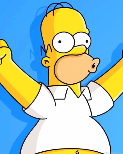 Homer Simpson Cartoon Painting By Numberss.png