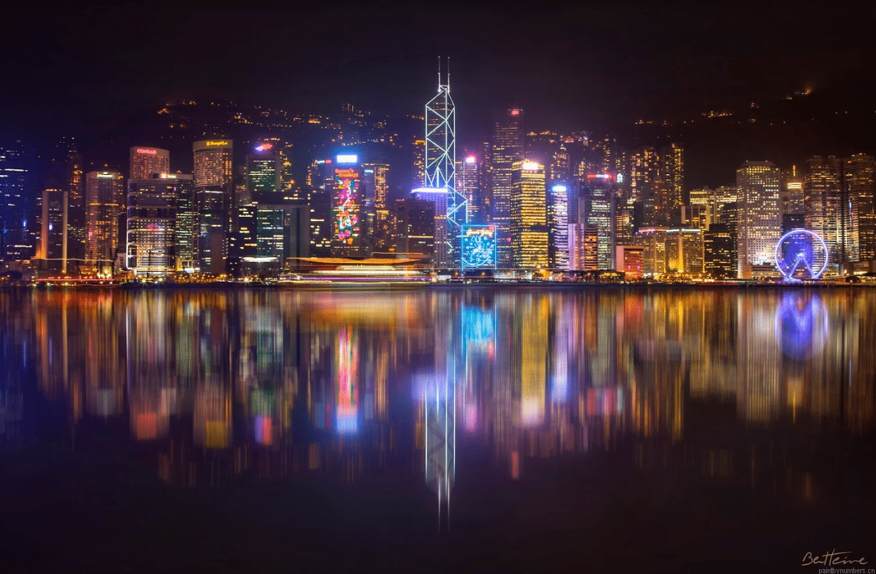 Hong Kong Skyline Lights Painting By Numberss.png