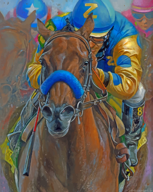 Horse Racing Art Painting By Numberss.png
