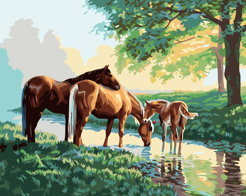 Horses Family Painting By Numbers.png