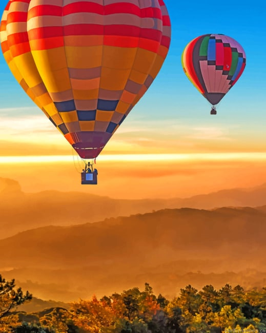Hot Air Balloon Flying Painting By Numberss.png