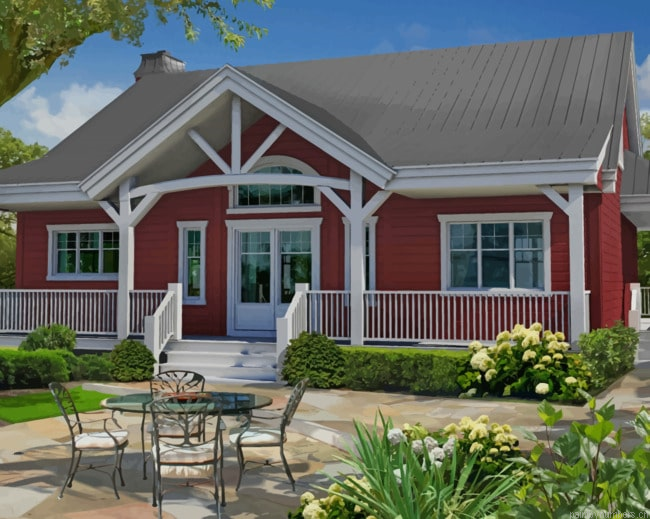 House Garden Buildings Painting By Numberss.png