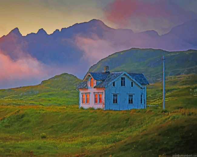House In Farmlands Landscapes Painting By Numberss.png