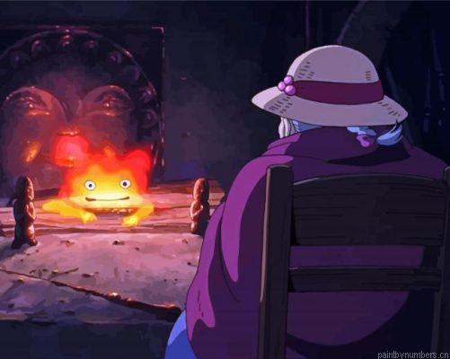 Howls Moving Castle Calcifer Painting By Numberss.png