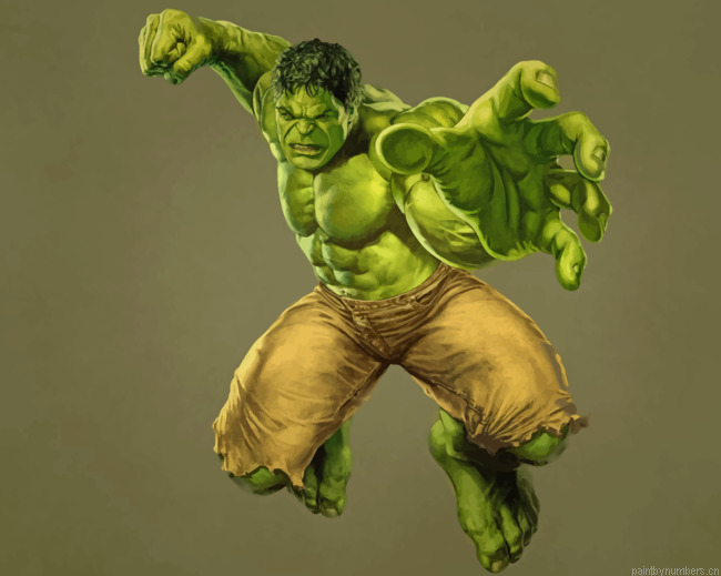 Hulk Green Monster Cartoons Painting By Numberss.png