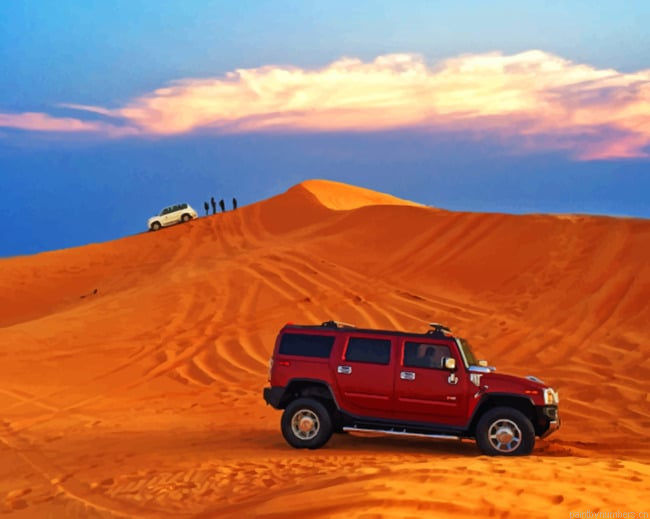 Hummer In The Desert Cars Painting By Numberss.png