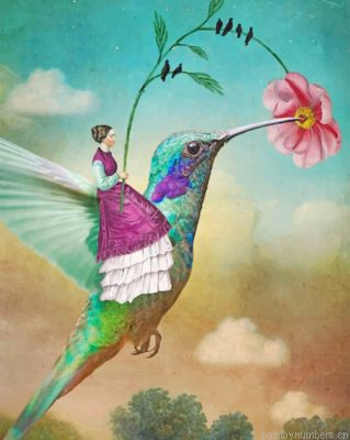 Hummingbird And Woman Painting By Numbers.png