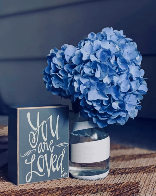 Hydrangea Blue Flowers Painting By Numberss.png