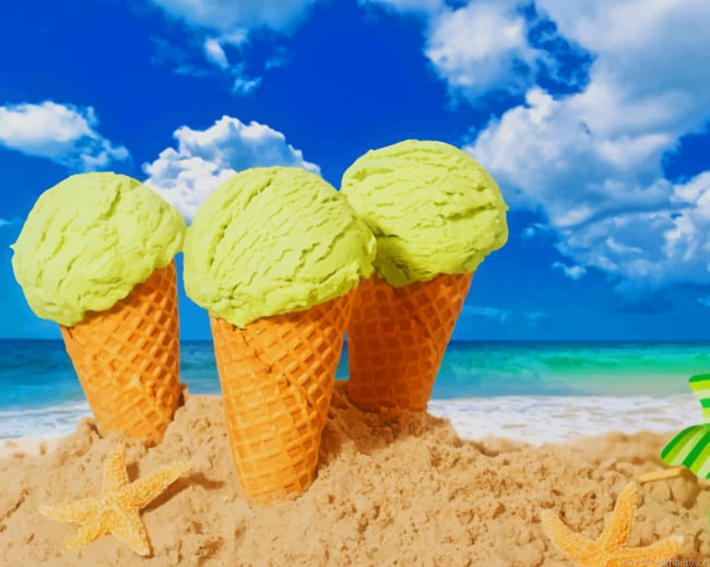 Ice Cream On Sand Painting By Numberss.png