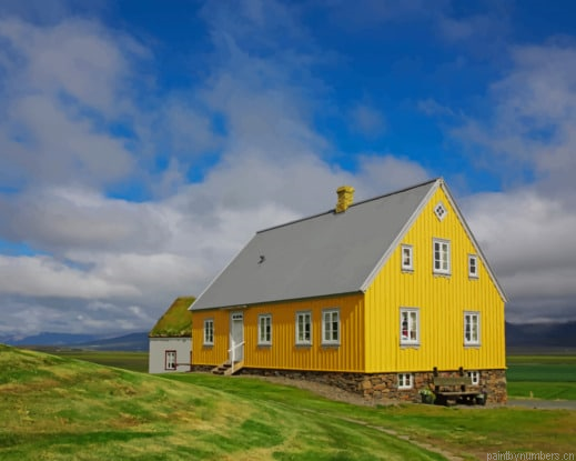 Iceland Houses In Yellow Buildings Painting By Numberss.png
