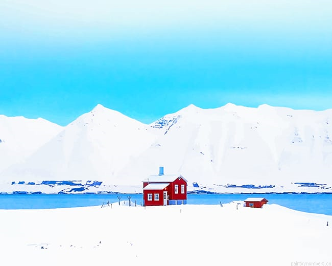 Iceland Snowy Weather Landscape Painting By Numbers.png