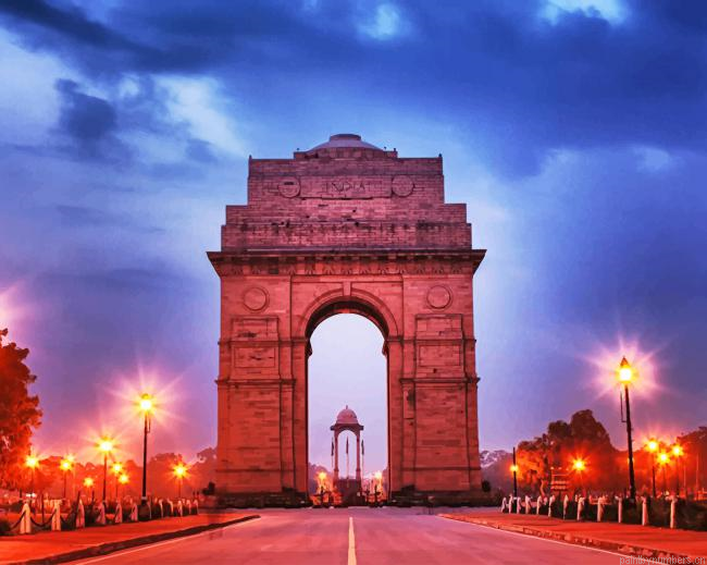 India Gate Monuments Painting By Numbers.png