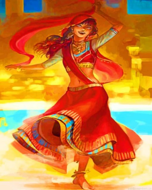 Indian Woman Dancing Painting By Numbers.png