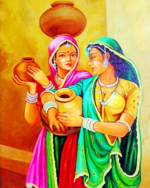 Indian Women Painting By Numbers.png