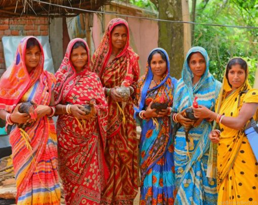 Indian Women Wearing Sari Painting By Numbers.png