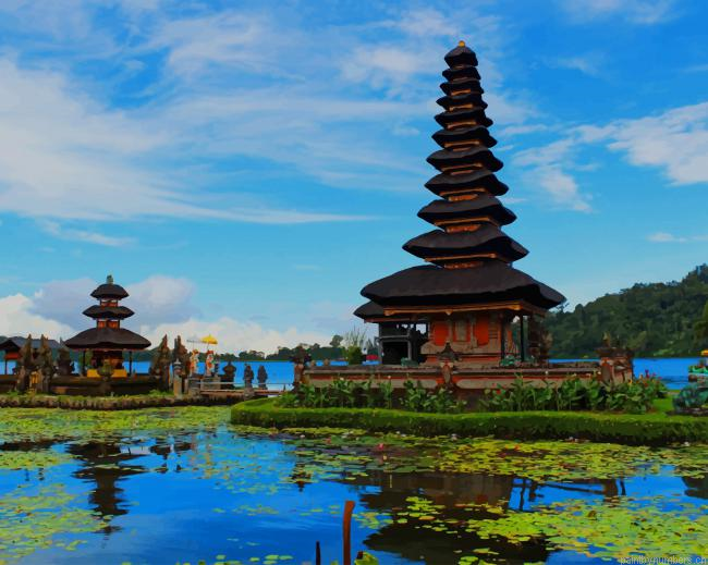 Indonesia Ulun Danu Beratan Painting By Numberss.png