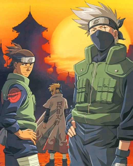 Iruka Naruto Kakashi Animations Painting By Numbers.png