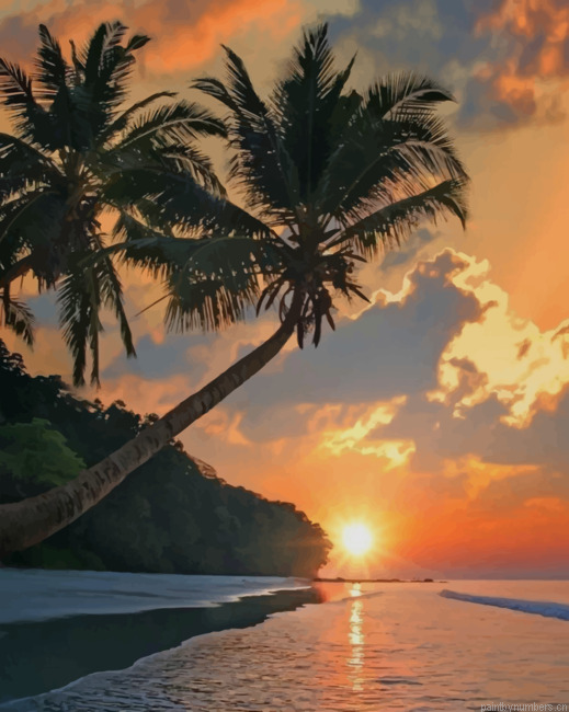 Island Sunset Seascapes Painting By Numberss.png