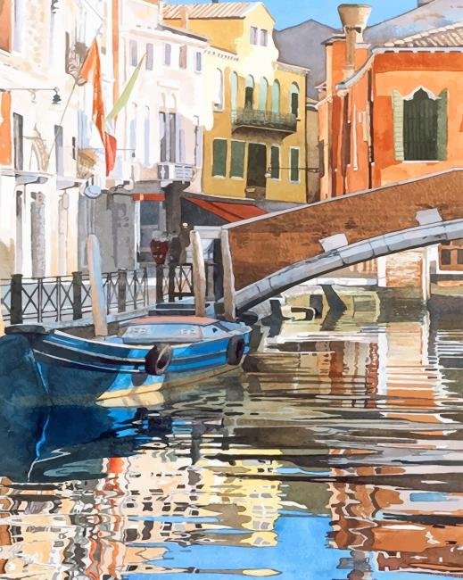 Italy Canal Boat Painting By Numberss.png
