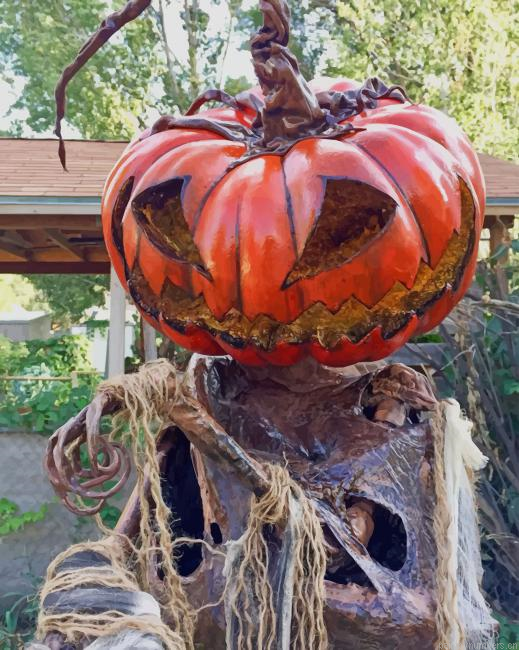 Jack O Lantern Pumpkin Halloween Painting By Numberss.png