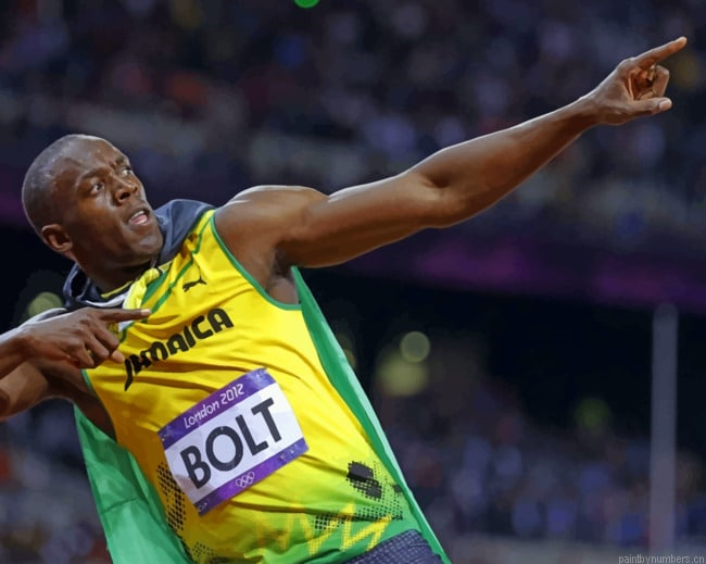 Jamaican Sprinter Usain Bolt Painting By Numberss.png