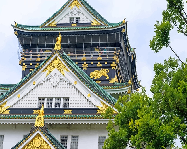 Japan Osaka Castle Buildings Painting By Numberss.png