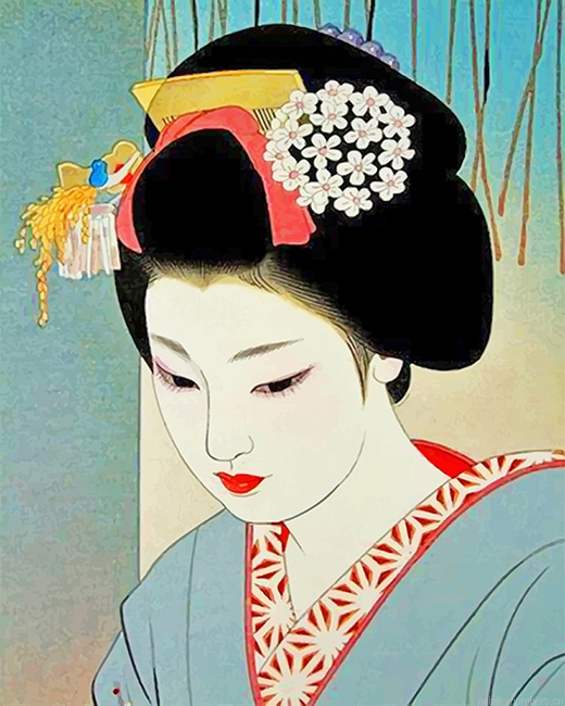 Japanese Beautiful Woman Painting By Numberss.png