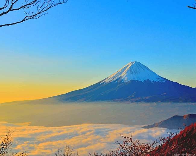 Japanese Mt Fuji Landscape Painting By Numberss.png
