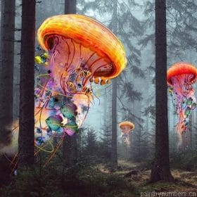 Jellyfish In The Woods Landscape Painting By Numbers.png