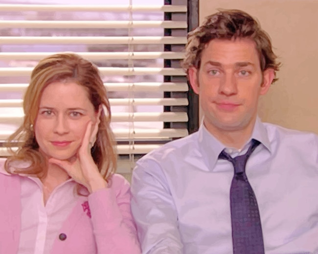 Jim Halpert Pam Beesly The Office Actors Painting By Numberss.png