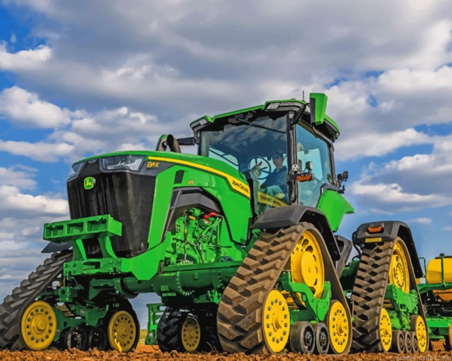 John Deere Green Tractor 8rx Painting By Numberss.png