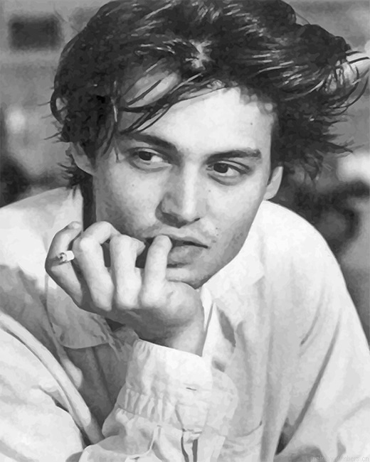 Johnny Depp Black And White Actors Painting By Numberss.png