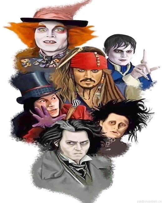 Johnny Depp Characters Actors Painting By Numberss.png