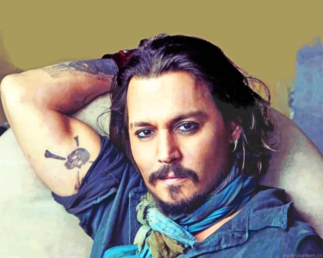 Johnny Depp Tattoo Actors Painting By Numberss.png
