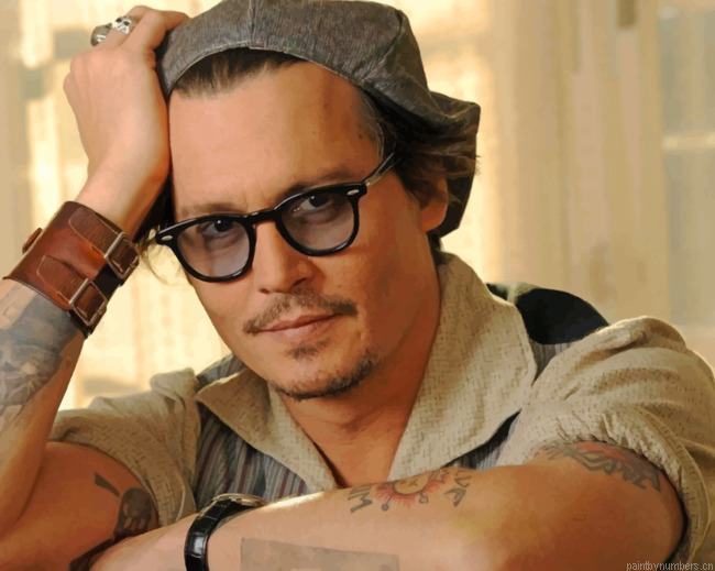 Johnny Depp With Glasses Actors Painting By Numberss.png