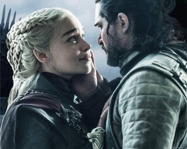 Jon Snow And Daenerys Game Of Thrones Painting By Numberss.png