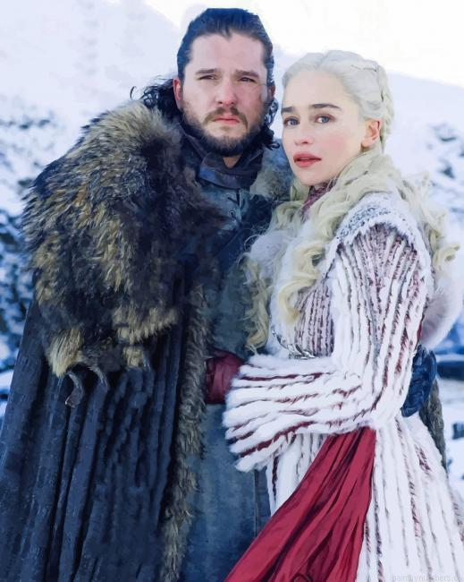 Jon Snow And Daenerys Targaryen Game Of Thrones Painting By Numbers.png