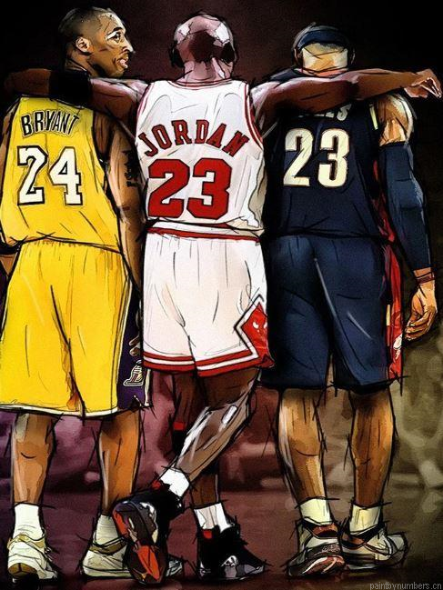 Jordan Kobe And Lebron Basketball Painting By Numbers.png