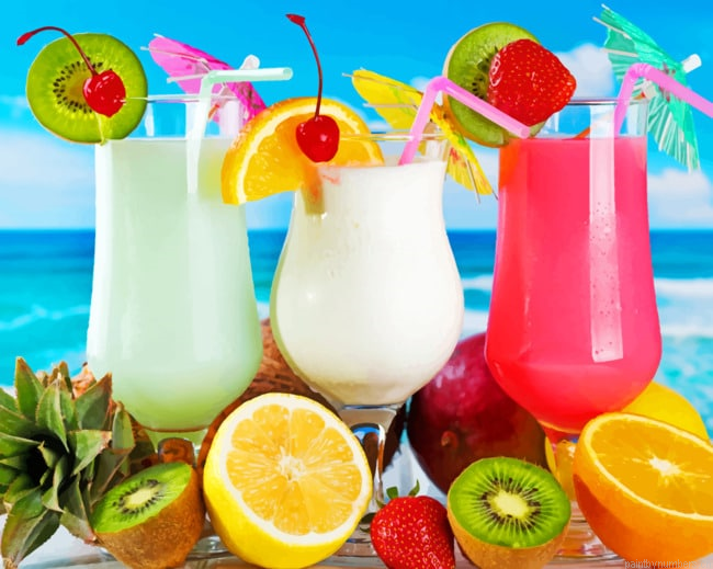 Juices And Fruits Drinks Painting By Numbers.png