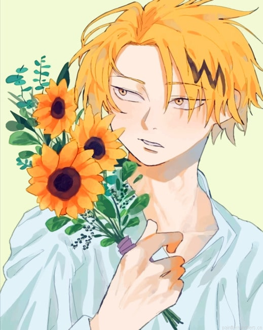 Kaminari And Sunflowers Painting By Numberss.png