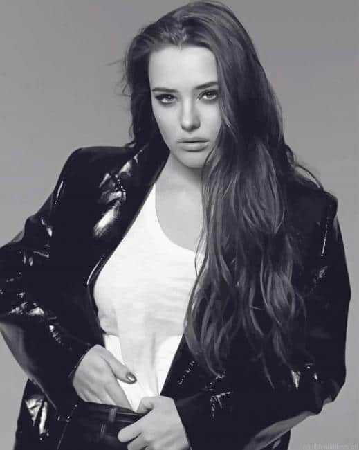 Katherine Langford Black And White Actors Painting By Numberss.png