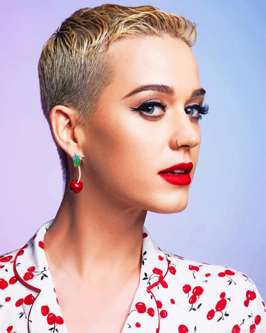 Katy Perry Short Hair Singers Painting By Numberss.png