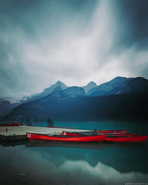 Kayaks On Lake Painting By Numberss.png