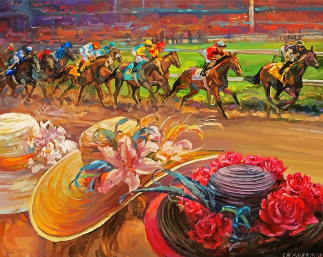Kentucky Derby Ladies At Races Painting By Numberss.png